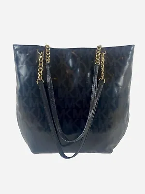 Michael Kors Black Signature Patent Leather Chain Tote MSRP $261  • $54