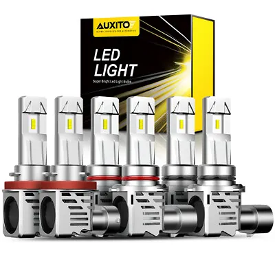 9005+9006+H11 LED Headlight Bulbs Combo Foglight Kit High Low Beam 2-Sides White • $47.99