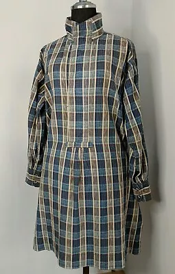 45RPM Studio By R 0 Japan Ai Indigo Blue Plaid Barn Girl Dress Ladies Shirt • $527.99