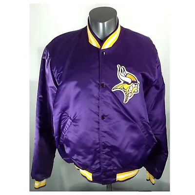 Vintage Starter Pro Line Minnesota Vikings (XL) Purple Satin Jacket NFL Patch • $150