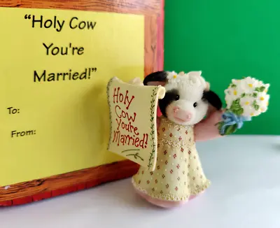 Mary's Moo Moos HOLY COW YOU'RE MARRIED Personalize Gift Figurine • $24