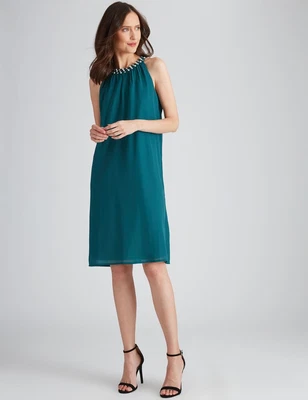 $25.27 • Buy Noni B Pearl Halter Neck Shift Dress Womens Clothing  Dresses Shift