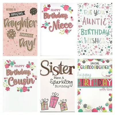 Female Relation Birthday Card ~ Daughter ~ Cousin ~ Niece ~ Sister ~ Auntie • £1.79