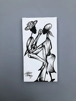 C Brown Jamaican Serenade Black White Couple Painting • £63.33