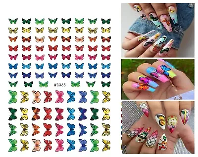 Nail Art Stickers Transfers Decals Spring Summer Butterflies Butterfly (WG365) • £1.65
