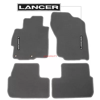 For 08-17 Mitsubishi Lancer Floor Mats Carpet Nylon Gray W/ White Emblem • $56.04