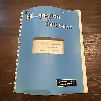 Unholtz-Dickie Model 400AT/S Vibration Control System Random Vibration Testing • $15.77