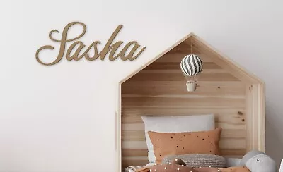 Custom Laser Cut Name Sign Kids MDF Wooden Acrylic Wall Plaque Nursery Decor • $9.99