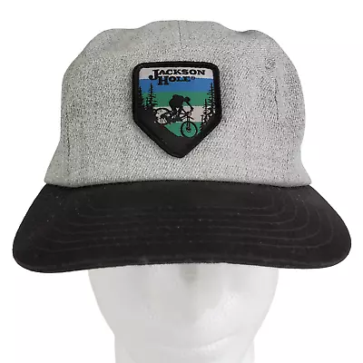 Jackson Hole Wyoming Hat Cap Mountain Biking Adjustable One Size Blue Gray • $24.62