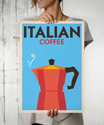 $62.55 • Buy Italian Coffee Vintage Wall Art Poster Print. Great Home/Shop Art Decor