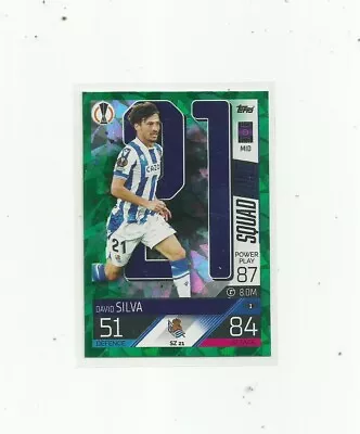 Match Attax Extra . David Silva .Squad Zone . Emerald Card . #SZ21 . 2022/23. • £2.70