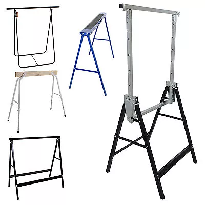 £34.99 • Buy Saw Horse Sets Trestles Work Stands Folding Telescopic Heavy Duty Bench Portable