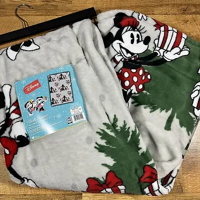 Disney Mickey & Minnie Mouse Christmas Tree Gifts Throw Blanket 50”x70” NEW NWT • $42.99