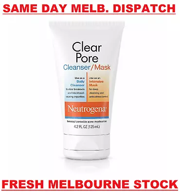 Neutrogena Clear Pore 2-in-1 Acne Cleanser & Face Mask - Benzoyl Peroxide 125mL • $32.25