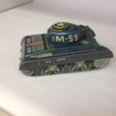 Vintage Line Mar Japan M-55 U.S. Army Wind Up Toy Tank Truck 320-F • $65