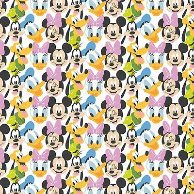 Disney Mickey & Minnie Mouse And Friends - Here Comes The Fun - Fabric Material • £8.75