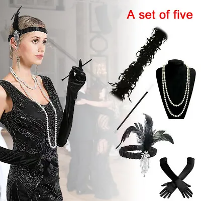 5X 1920'S Charleston Gatsby Fancy Dress Accessories Party Cosplay Costume Set • £7.69