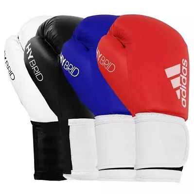 Adidas Hybrid 100 Boxing Gloves Black White Red Blue Sparring Mens Kids Adult • £37.99