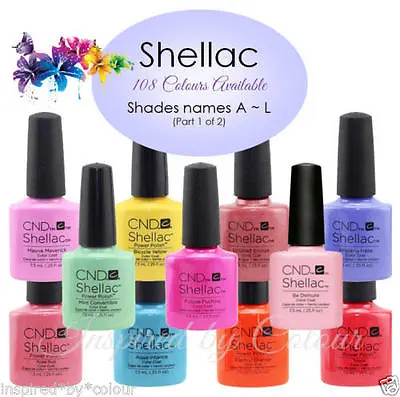 CND SHELLAC GEL UV COLOR~Full CND Range Available~Select Your Shade~Colours A~L • $25.95