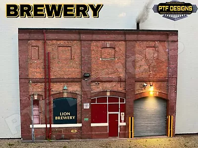 O Scale 🍺 Brewery - Building Flat / Front 3D Background W/ LED MTH Lionel • $21.99