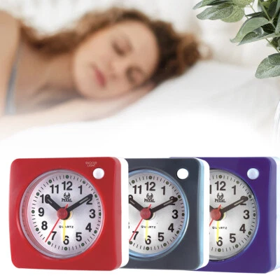 $9.99 • Buy Quartz Alarm Clock With Night Light No Tick Snooze Silent Small Bedside Clocks