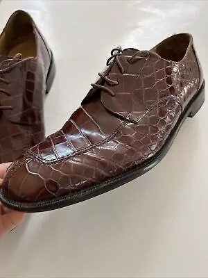 Mezlan Platinum Crocodile Shoes 14 M Alligator • $299