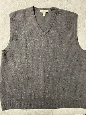 Pronto Uomo Sweater Vest Men's Extra Large Gray Soft 100% Merino Wool V-Neck  • $15