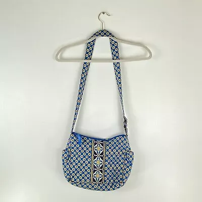 Vera Bradley Libby Purse Shoulder Bag Purse Tote Blue Yellow Adjustable Strap • $18.85