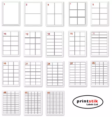 £6.99 • Buy Labels - Self Adhesive Sticky A4 Address Labels Inkjet Laser Copier Printer Peel