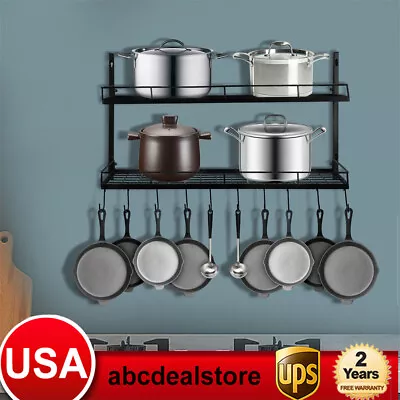 Pot And Pan Rack Organizer Hanger Storage Wall Holder Kitchen Cookware Hanging • $53