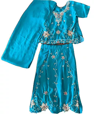 Child Lehenga Choli Indian Dress Bookweek Traditional Costume 3- 5 Years Old • $30