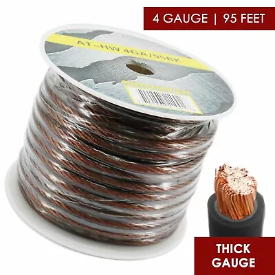 4 Gauge Wire Black Amplifier Power/Ground 4 Ga Amp Wire 95  Feet Cable Roll • $59.99