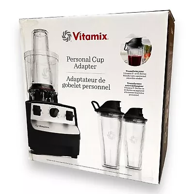 Vitamix PERSONAL Cup ADAPTER (for C-/G-Series Blender) + TWO 20oz CUPS With LIDS • $124.95