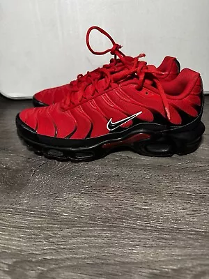 Nike Air Max Plus University Red Black Mens Running Shoes 852630-603 Size 11 • $95