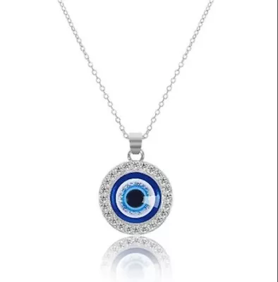 Turkish Blue Evil Eye Hamsa Hand Of Fatima Nazar Boncuk Good Luck Charm Pendant • £6.89