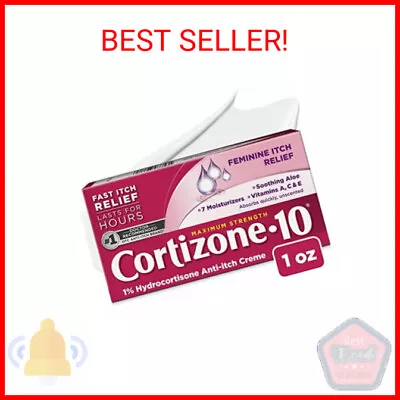 Cortizone 10 Maximum Strength Feminine Itch Cream 1% Hydrocortisone 1 Oz. • $7.49