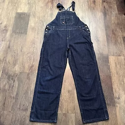 Dickies Bib Overalls Mens Large Blue Carpenter Straight Farmer Workwear Denim • $29.99