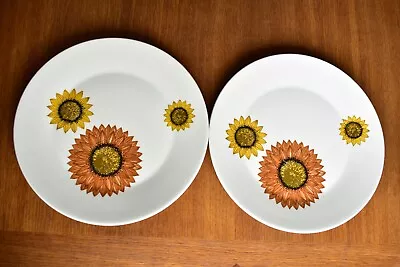 Vintage J&g Meakin Studio Palma Sunflower Dinner Plates X 2 Very Good Condition • £14