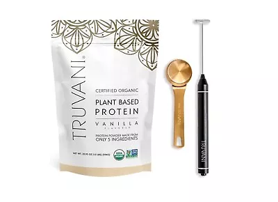 T/Truvani Organic Vanilla Plant Based Protein Powder 20.95oz Exp: 01/25 • $20.89