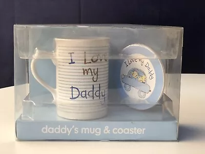 Mothercare Fathers Day Gift I Love My Daddy Mug & Coaster Brand New In Box • £8