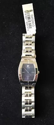 NWT Guess Stainless Tank Watch Blue Dial G95260G Link Band 8  Max New Battery • $16.99