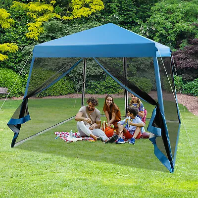 Outdoor Gazebo Foldable Camping Tent Instant Pop-up Canopy With Roller Bag • £88.95