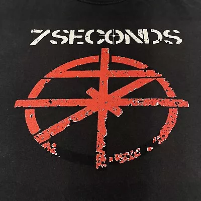7 Seconds Large Black T-shirt Tour Music Concert Rock Band Punk Hardcore Indie • $25.49