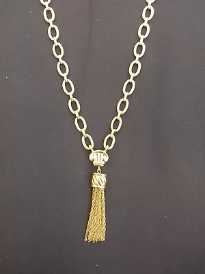 Vintage Monet Necklace Gold Tone Chain Tassel Chain 34” • $29