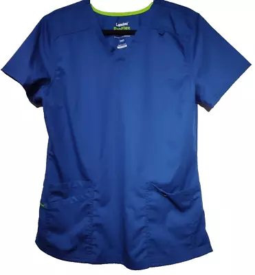  Landau  Medical Scrub Pro Flex Women's Blue Short Sleeve 3 Pocket Top Size M • $10