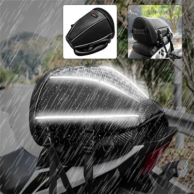 Motorcycle Rear Tail Seat Back Saddle Helmet Shoulder Carry Bag Waterproof Pack • $30.99