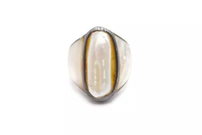 Sterling Silver 925 Mabe Pearl Ring Size 6.75 • $53.99