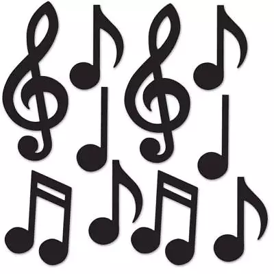 Mini Musical Notes Silhouette Cutouts 10 Pack 5.5  To 10  Paper Music Decoration • $2.79