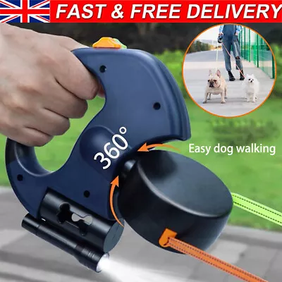 Duplex Double Dog Coupler Twin Lead Two Pet Dogs Collar Walking 2 Way Leash Walk • £18.90