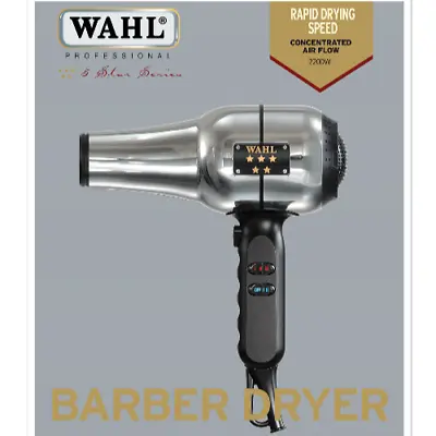 Wahl Professional Barber Dryer Hairdryer | 2200w | 3 Heat | 2 Speed Settings • £59.99